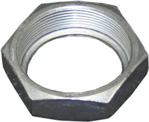 Metallmutter mit Innengewinde und sechsseitigem Außengewinde, hergestellt von Bosch, zur Befestigung oder Verbindung von Bauteilen.